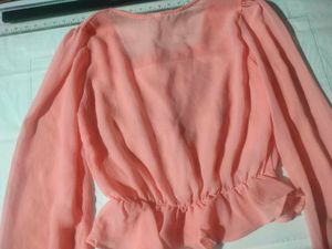 Chic Peach Peplum Blouse