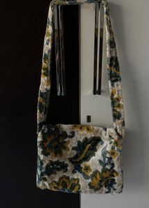 Vintage Floral Velour Sling Bag