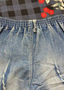 Men's Distressed Blue Denim Shorts