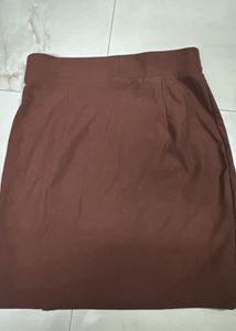 Brown Mini Skirt with Slit