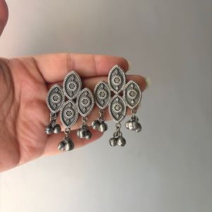 Ethnic Dangle Earrings with Bell Charms