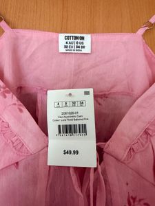 Pink Floral Ruffle Camisole Top
