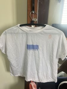 White Cropped T-Shirt - Size M