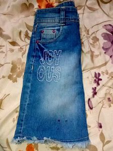 Denim Skirt with Fun Embellishments