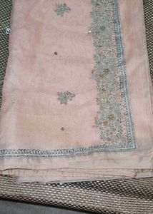 Elegant Pink Saree with Premium Embroidery🔥🔥