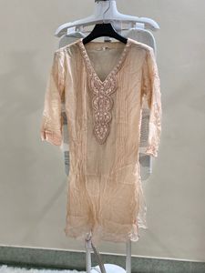 Elegant Embellished Sheer Tunic Top