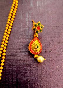 Gold Peacock Necklace with Earrings