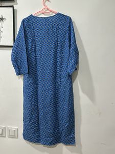 Blue Printed Womens Kurta