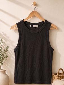 Black Ribbed Tank Top