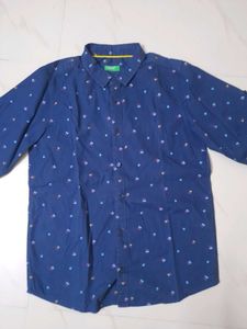 Benetton Blue Patterned Shirt for boys of age 14-1