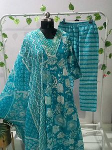 Brand New Floor Length Cotton Suit Set