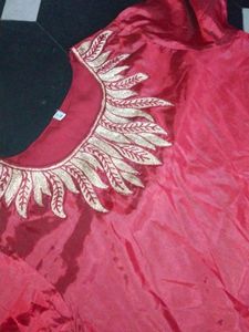 Maroon Straight Cut Kurta