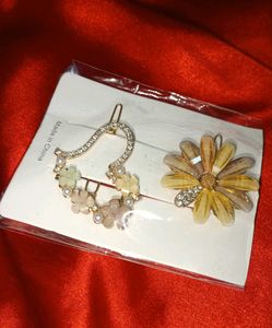 Sparkling Flower Hair Clips Set