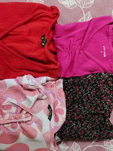 COMBO OF 4 TRENDY TOPS 🥹🩷