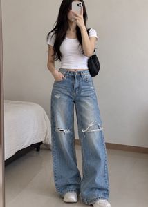 Ripped Wide Leg Jeans