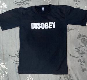 Graphic Print 'DISOBEY' T-Shirt