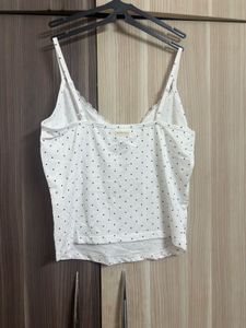 White polka dot cami top
