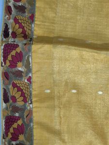 Elegant Yellow Saree with Floral Border