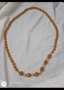 Rajasthani orange stone &amp; Beaded long Necklace