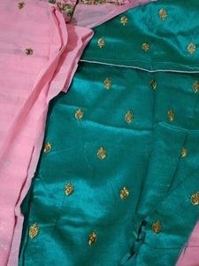 Pink Embroidered Saree