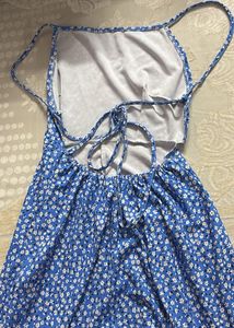 SALE - women fit and flare blue midi dress - S