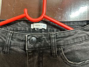 Distressed High-Waisted Denim Shorts