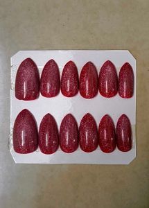 🎀 Sparkling Red Press-On Nails 🎀