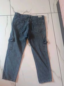 Women’s Dark Blue Denim Cargo Jeans | Slim/Narrow