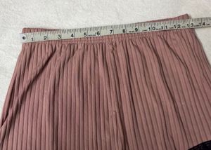 SHEIN Cozy Pink Ribbed Shorts with Lace Tri