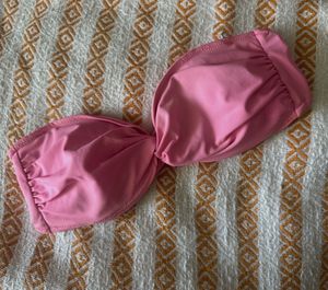 Pink Strapless Bikini Top