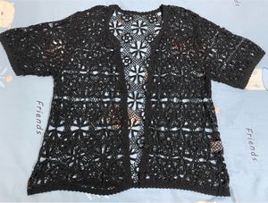 Black Crochet Cardigan