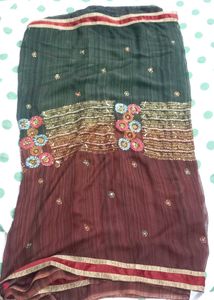 Embroidered Ombre Saree