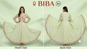 BIBA Brand Unused Light Green Anarkali Kurti