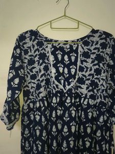 indigo Print Cotton top