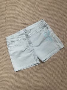 Light Blue Embroidered Shorts