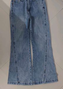 Light Wash Flared Jeans with Studs