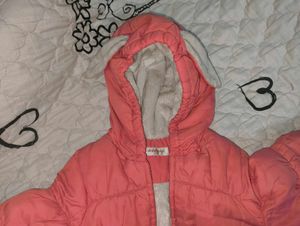 Pink Puffer Coat with Bunny Ears