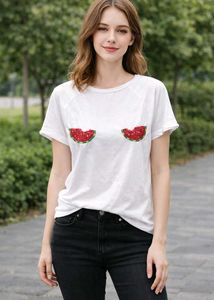 White T-Shirt with Watermelon Design
