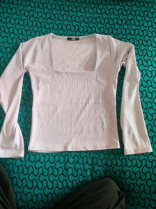 Lilac Square Neck Long Sleeve Top