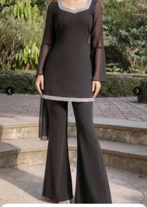 black Y2K shrara set