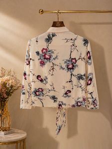 Floral Tie-Front Button-Up Shirt