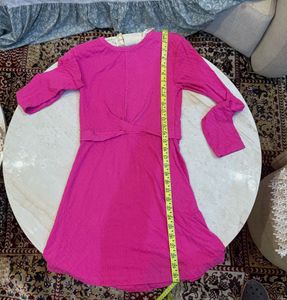 Bright Pink Textured Mini Dress
