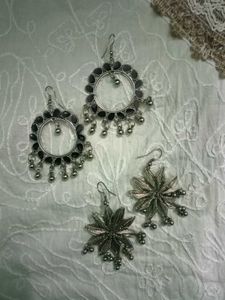 Oxidized Silver bohot Earrings