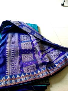 Beautiful Blue &amp; Teal Silk Saree