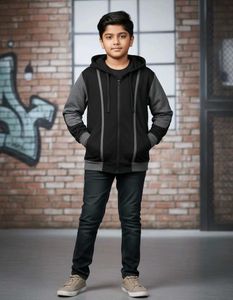 BOY'S Stylish Hooded Fleece Jacket