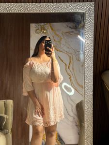 Women's Lace Trim Off-Shoulder Dress