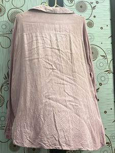 Chic Pink Oversized Button-Up Shirt