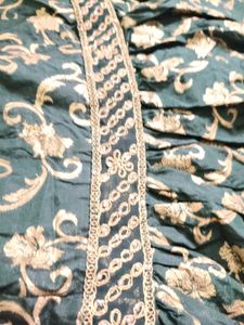 Embroidered Green farshi lahenga Set kids