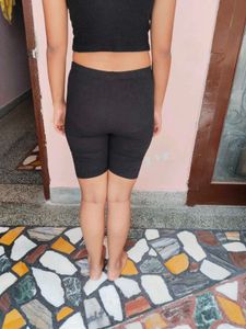 SHEIN  High-Waist Black Cycling Shorts - Size L