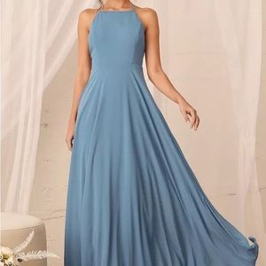 Lulu's Mythical Kind of Love Slate Blue Maxi Dress